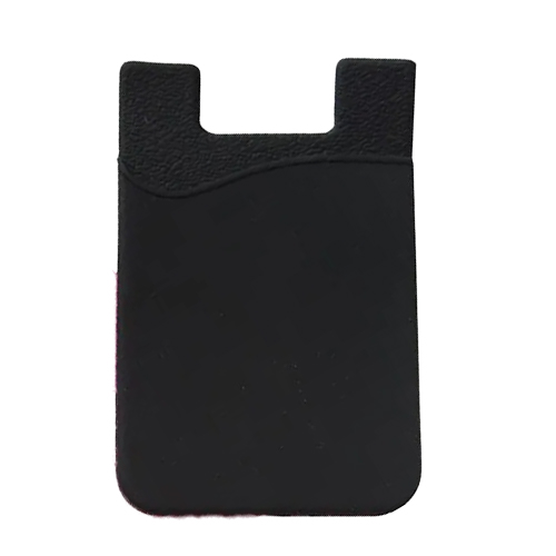 Silicone Card Holder with 3M Adhesive for Smartphone - Black