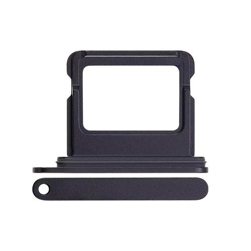 Single Sim Tray Compatible for iPhone 16 / 16 Plus - Black