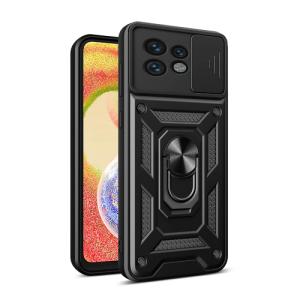 Slide Cover Camera Shield Armor Case for Moto Edge (2023) - Black
