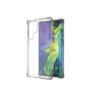 Slim Clear Soft TPU Hard Corner Bumper Case for Samsung Galaxy S22 Ultra - Clear