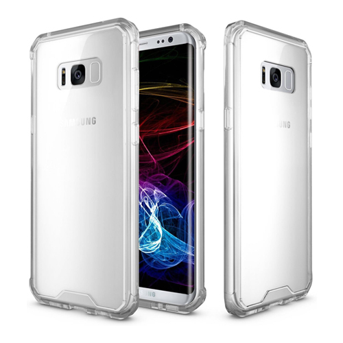 Slim Clear Soft TPU Hard Corner Bumper Case for Samsung S8 - Clear