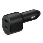 Super Fast Car Charger, Dual Port (45W USB-C & 15W USB-A) with USB-C to USB-C Cable in Retail Packaging - Black