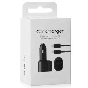 Super Fast Car Charger, Dual Port (45W USB-C & 15W USB-A) with USB-C to USB-C Cable in Retail Packaging - Black