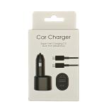 Super Fast Car Charger, Dual Port (45W USB-C & 15W USB-A) with USB-C to USB-C Cable in Retail Packaging - Black