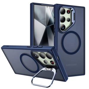TPU with Magsafe and Holder Case for Samsung Galaxy S25 Ultra 5G - Navy Blue