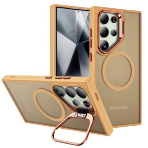 TPU with Magsafe and Holder Case for Samsung Galaxy S25 5G - Brown