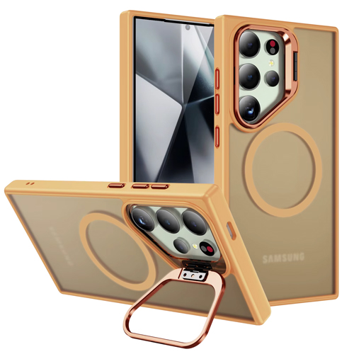 TPU with Magsafe and Holder Case for Samsung Galaxy S25 Ultra 5G - Brown