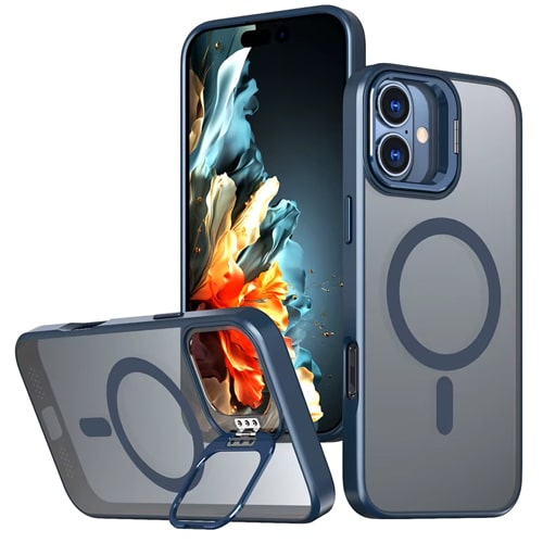 TPU with Magsafe and Lens Holder Case for Apple iPhone 17 - Navy Blue