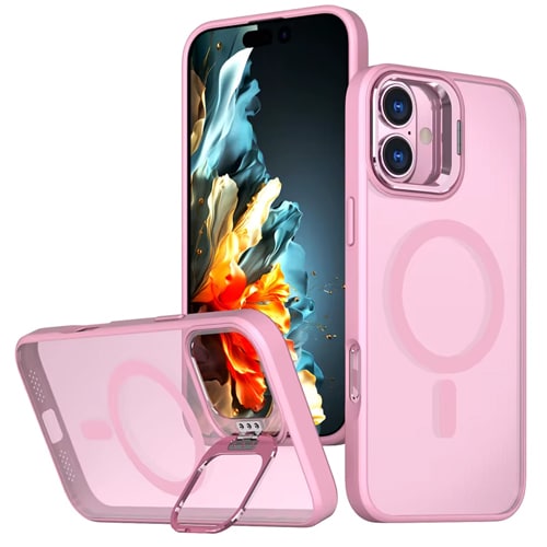 TPU with Magsafe and Lens Holder Case for Apple iPhone 17 - Pink