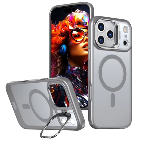 TPU with Magsafe and Lens Holder Case for Apple iPhone 17 Pro Max - Grey