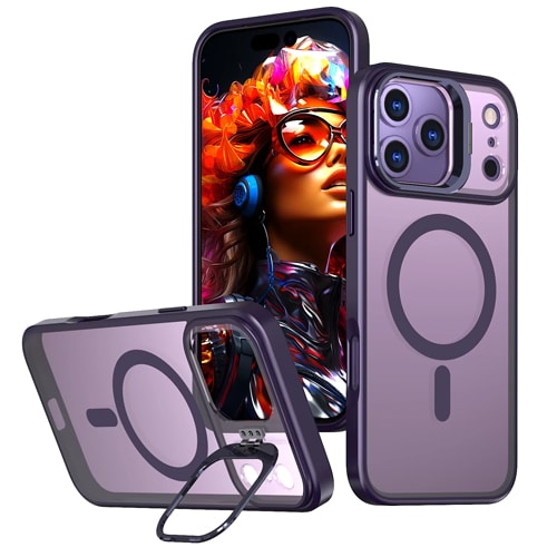 TPU with Magsafe and Lens Holder Case for Apple iPhone 17 Pro Max - Purple
