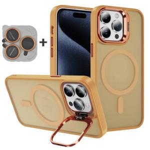 TPU with Magsafe and Lens Holder Case for Apple iPhone 16e / 17e - Brown