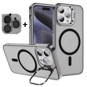 TPU with Magsafe and Lens Holder Case for Apple iPhone 16 - Grey