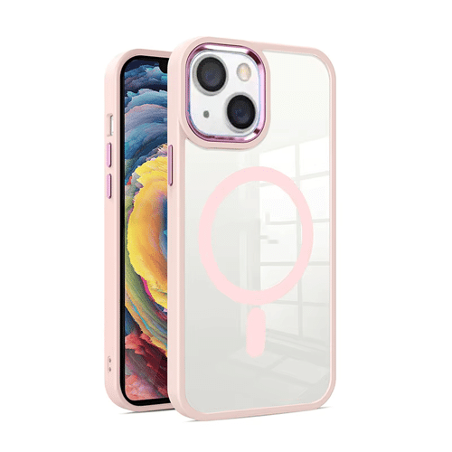 Transparent Shield with Magsafe Case for Apple iPhone 16e / 17e - Pink