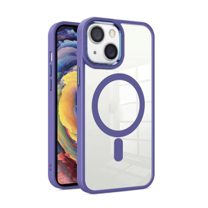 Transparent Shield with Magsafe Case for Apple iPhone 13 / 14 / 15 - Purple