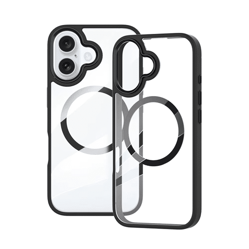 Transparent Shield with Magsafe Case for Apple iPhone 16 - Black