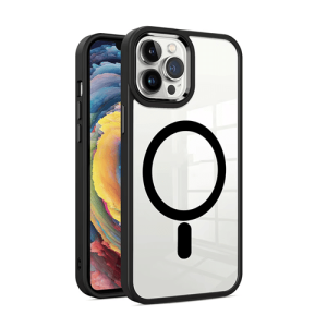 Transparent Shield with Magsafe Case for Apple iPhone 15 Pro - Black