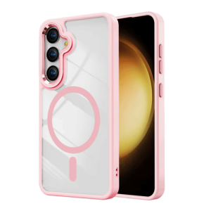 Transparent Shield with Magsafe Case for Samsung Galaxy S25 Edge - Pink