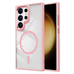 Transparent Shield with Magsafe Case for Samsung Galaxy S25 Ultra 5G - Pink