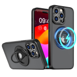 Trendy Armor Case with Ring Kickstand for Apple iPhone 14 Pro Max - Black