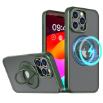 Trendy Armor Case with Ring Kickstand for Apple iPhone 14 Pro Max - Green