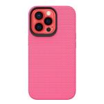 Triangle Shockproof Case with Anti Slip Grains for Apple iPhone 13 Pro / 14 Pro - Hot Pink