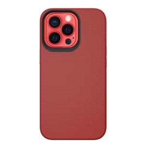 Triangle Shockproof Case with Anti Slip Grains for Apple iPhone 13 Pro Max / 14 Pro Max - Red