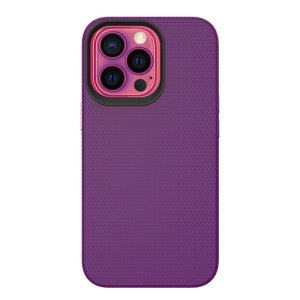 Triangle Shockproof Case with Anti Slip Grains for Apple iPhone 12 Pro Max - Deep Purple