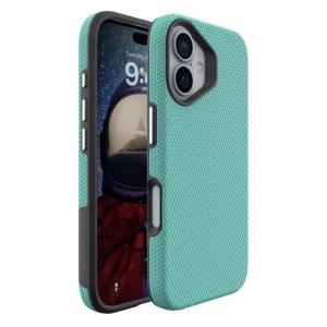 Triangle Shockproof Case with Anti Slip Grains for Apple iPhone 16 Plus - Mint