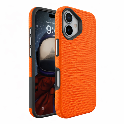 Triangle Shockproof Case with Anti Slip Grains for Apple iPhone 17 - Orange