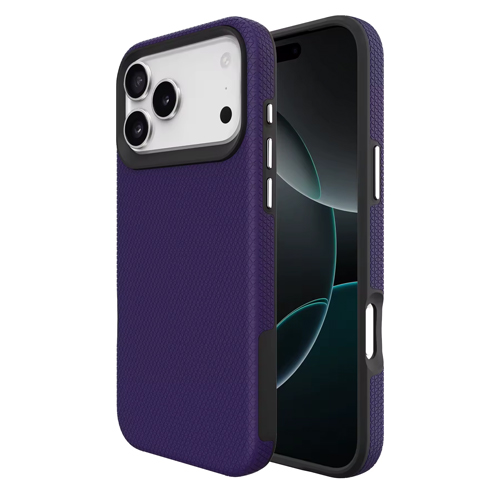 Triangle Shockproof Case with Anti Slip Grains for Apple iPhone 17 Pro Max - Deep Purple