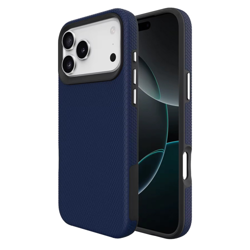 Triangle Shockproof Case with Anti Slip Grains for Apple iPhone 17 Pro Max - Navy Blue