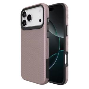 Triangle Shockproof Case with Anti Slip Grains for Apple iPhone 17 Pro - Rose Golden