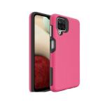Triangle Shockproof Case with Anti Slip Grains for Samsung Galaxy A12 - Hot Pink
