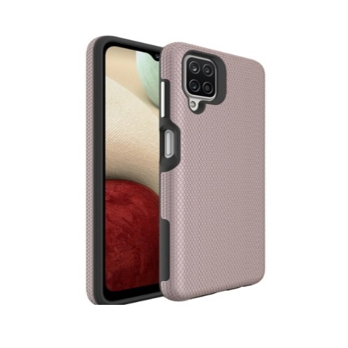 Triangle Shockproof Case with Anti Slip Grains for Samsung Galaxy A12 - Rose Golden
