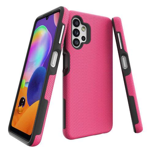 Triangle Shockproof Case with Anti Slip Grains for Samsung Galaxy A32 5G - Hot Pink