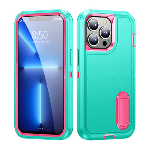 Triple Defense Anti-Drop Protection With Kickstand Case for Apple iPhone 13 Pro - Teal