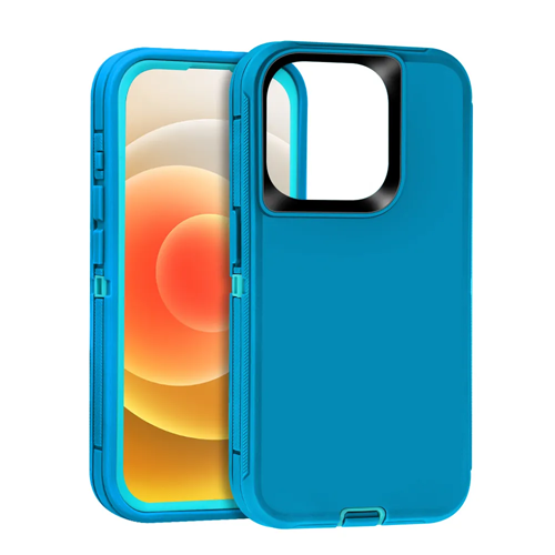 Triple Layer Protection Case & Belt Clip for Apple iPhone 15 Pro Max - Light Blue