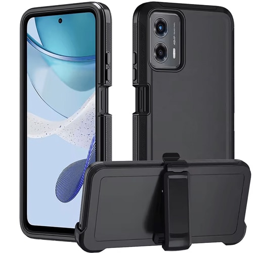 Triple Layer Protection Case & Belt Clip for Moto G Stylus (2024) - Black