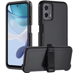 Triple Layer Protection Case & Belt Clip for Moto G Stylus 5G (2025) - Black