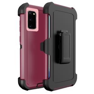 Triple Layer Protection Case & Belt Clip for Samsung Galaxy S20 FE 5G - Wine