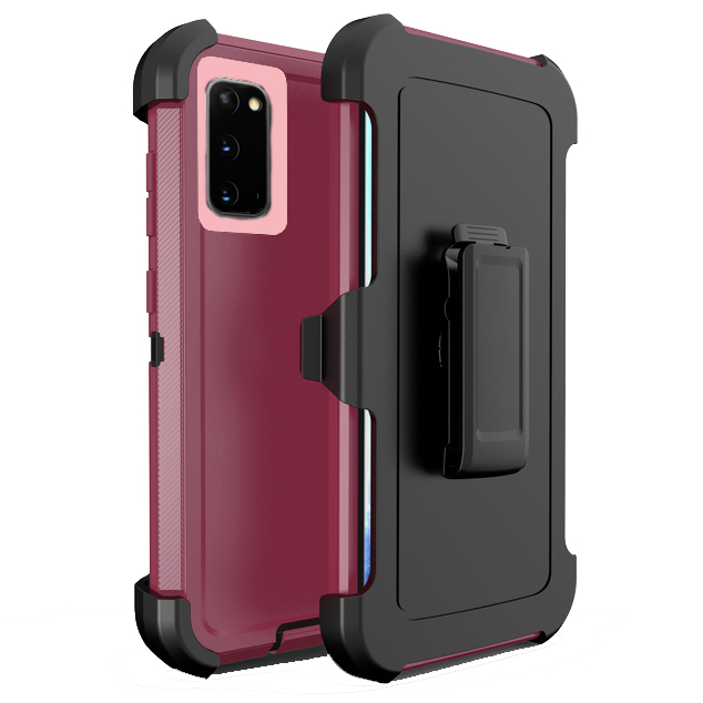 Triple Layer Protection Case & Belt Clip for Samsung Galaxy S20 FE 5G - Wine