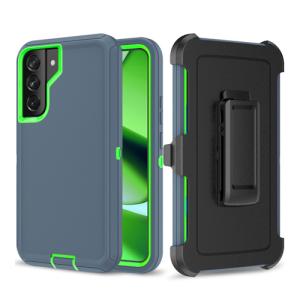 Triple Layer Protection Case & Belt Clip for Samsung Galaxy A54 - Navy Blue - Green Line
