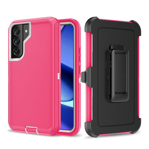 Triple Layer Protection Case & Belt Clip for Samsung Galaxy S22 - Pink