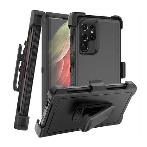 Triple Layer Protection Case & Belt Clip for Samsung Galaxy S25 Ultra - Black