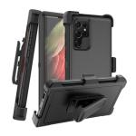 Triple Layer Protection Case & Belt Clip for Samsung Galaxy S24 Ultra - Black