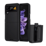 Triple Layer Protection Case & Belt Clip for Samsung Galaxy Z Flip 4 - Black