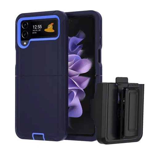 Triple Layer Protection Case & Belt Clip for Samsung Galaxy Z Flip 5 - Navy Blue
