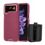 Triple Layer Protection Case & Belt Clip for Samsung Galaxy Z Flip 5 - Wine