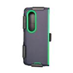 Triple Layer Protection Case & Belt Clip for Samsung Galaxy Z Fold 4 - Navy Blue - Green Line